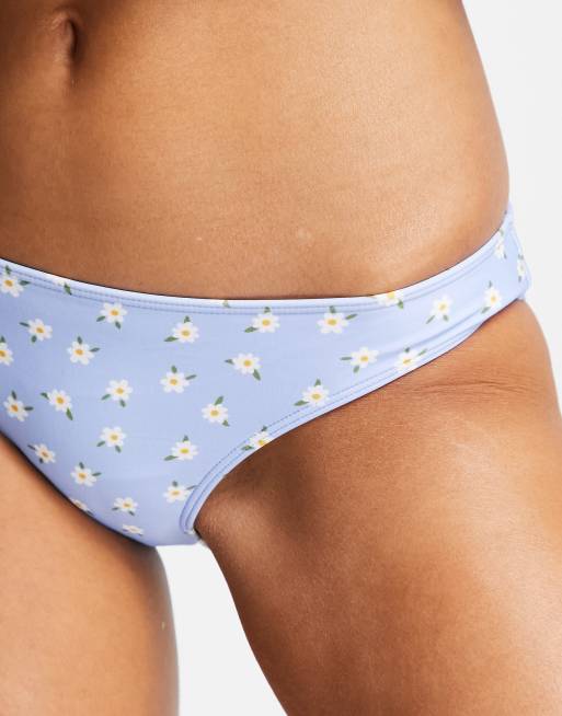 Hollister - Slip bikini blu con stampa a fiorellini in coordinato, 2 di 4