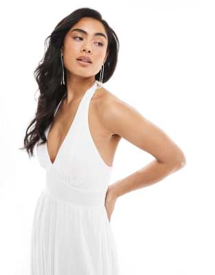 Hollister Slit Detail Halterneck Maxi Dress