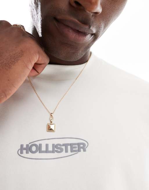 Hollister small boxy bubble logo cooling t-shirt in cream , 3 of 4