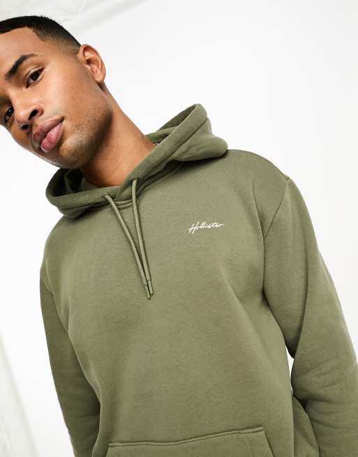 Hollister Hoodie Athletic Print Logo in Green Camo, ASOS