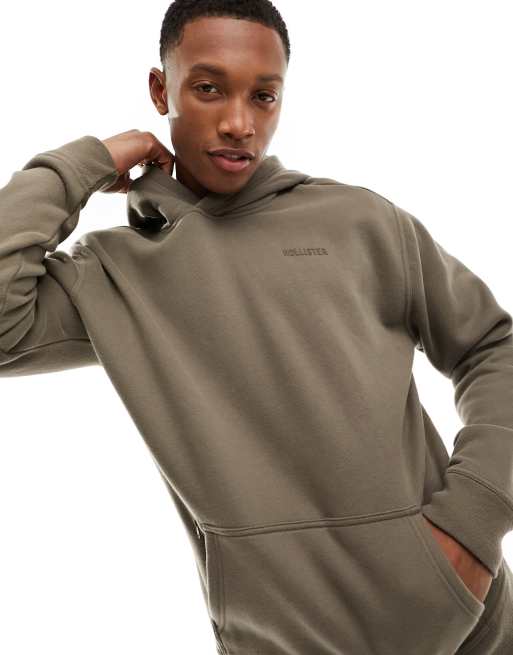 Hollister small scale logo relaxed fit hoodie with zip pocket in