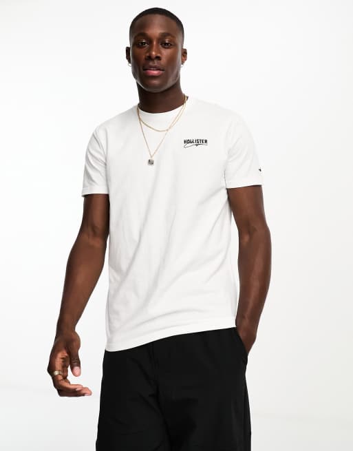 Hollister muscle fit t-shirt tech logo in white