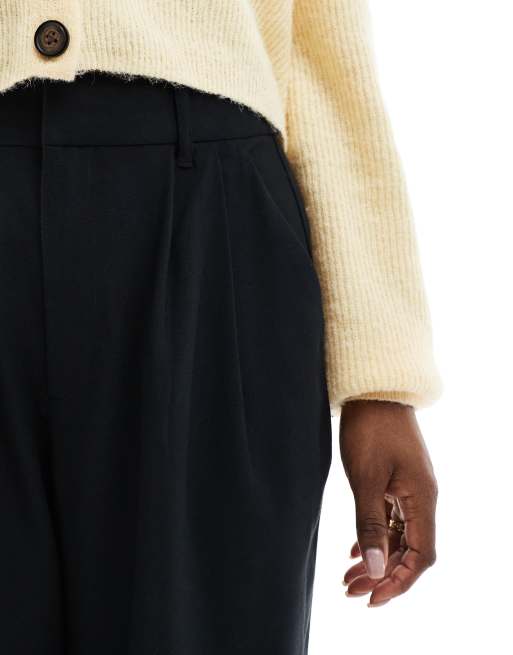 Hollister – Smarte Hose aus Satin in Schwarz mit hohem Bund, 5 von 5