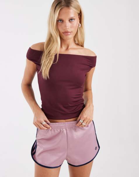 Hollister sømløs offshoulder-top i burgundy - view 1