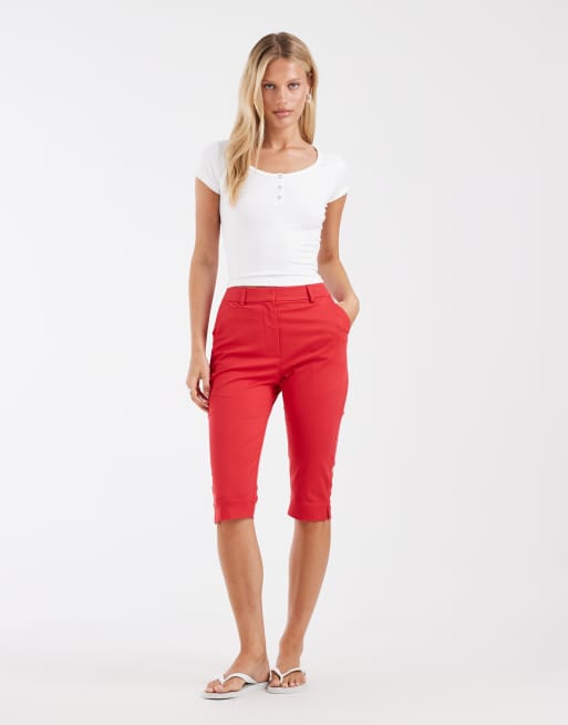 Hollister sømløs T-shirt med V-front og knapper i hvid, 4 af 4