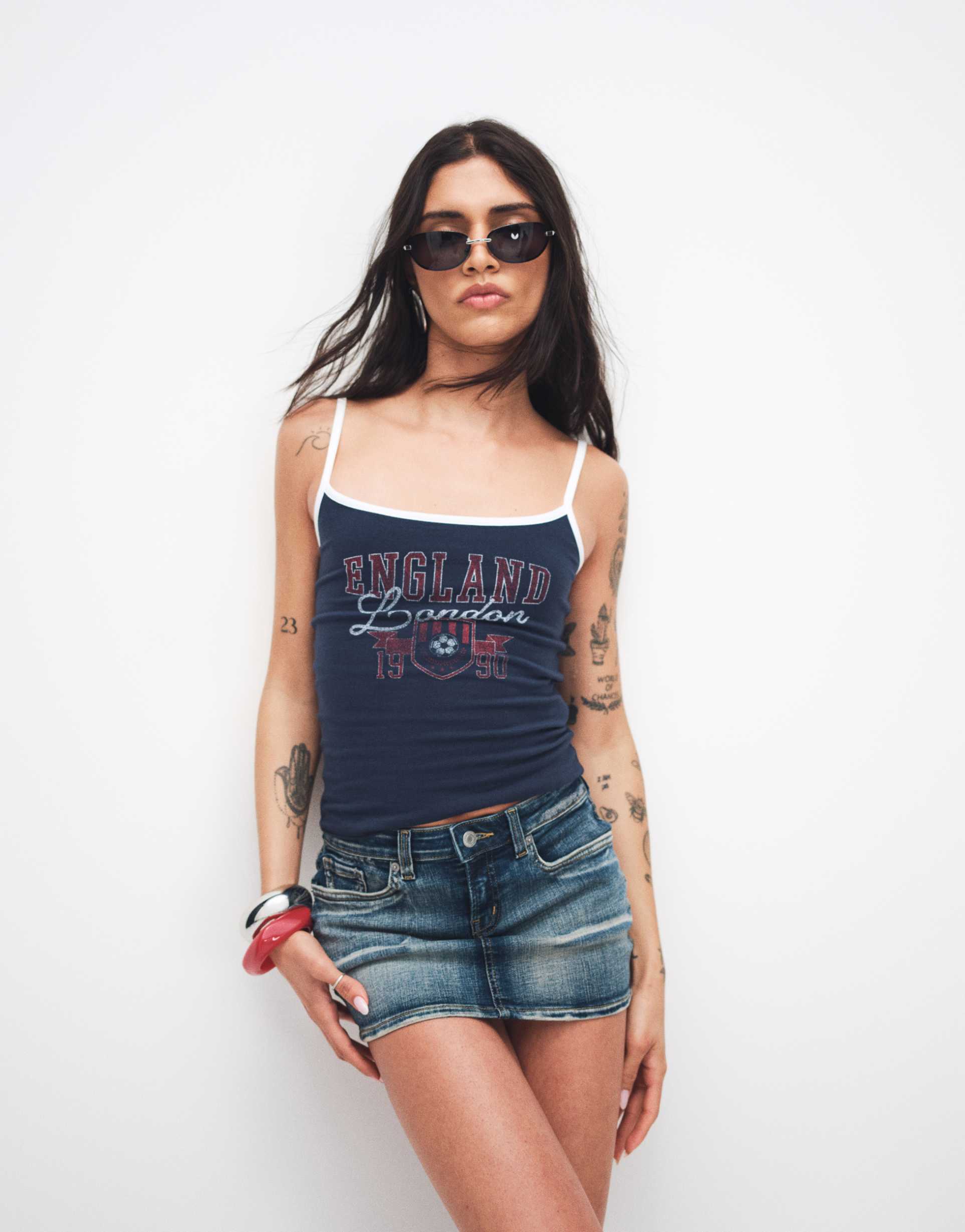 hollister soccer style england cami top in navy