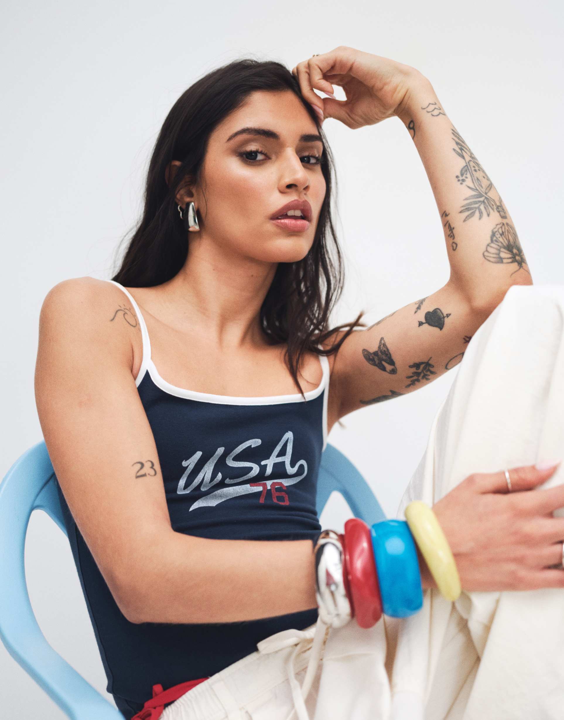hollister soccer style usa cami top in blue