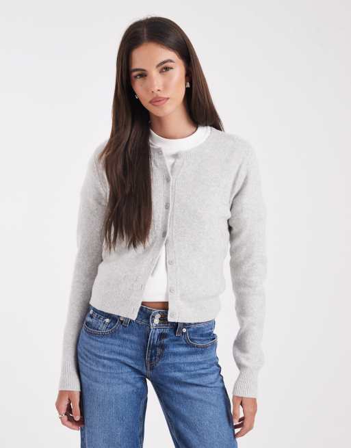 Hollister soft fitted cardigan in gray