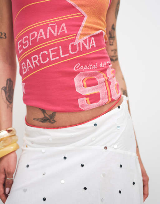 Hollister - Spain - Camitop in voetbalstijl in rood, 3 van 4