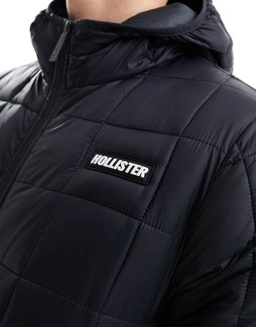 Hollister sport grid puffer jacket in black ASOS
