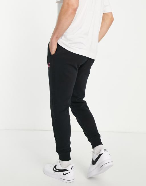 Hollister sport highlight logo cuffed sweatpants in black