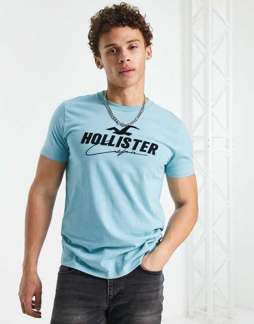 Hollister Sport tech logo T shirt in light blue