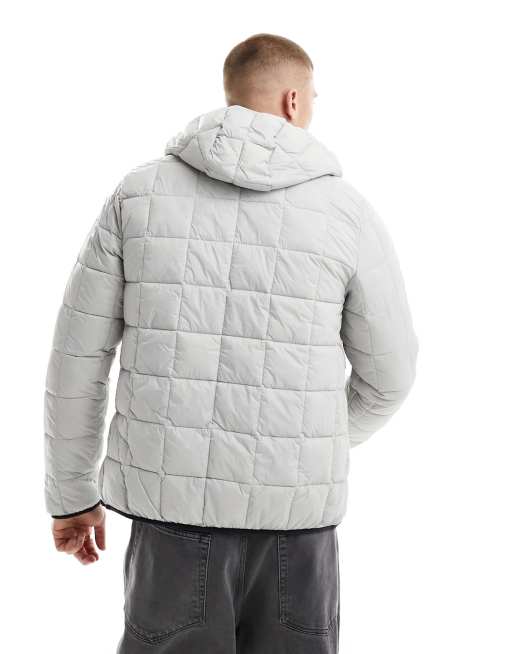 Hollister – Sportjacke in Grau mit Gittersteppung, 2 von 4
