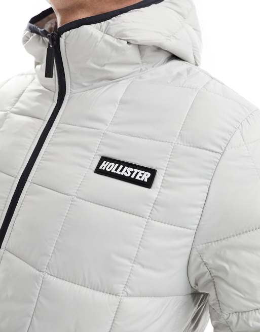 Hollister – Sportjacke in Grau mit Gittersteppung, 4 von 4