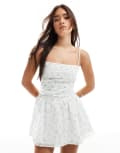 [Hollister] Hollister square neck drop waist chiffon mini dress in white-Yellow XL WHITE