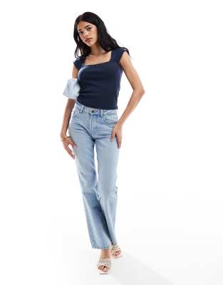 Hollister Square Neck Pointelle T-shirt