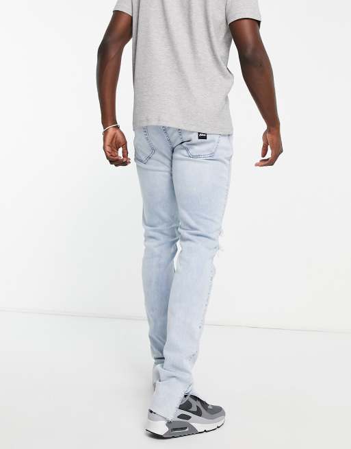 Hollister Slight Distressed Skinny Fit Jeans in Blue for Men