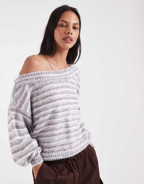 Hollister stickad tröja med bara axlar i beige - view 1