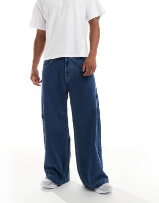 Hollister - Store posede jeans i lyseblå vask