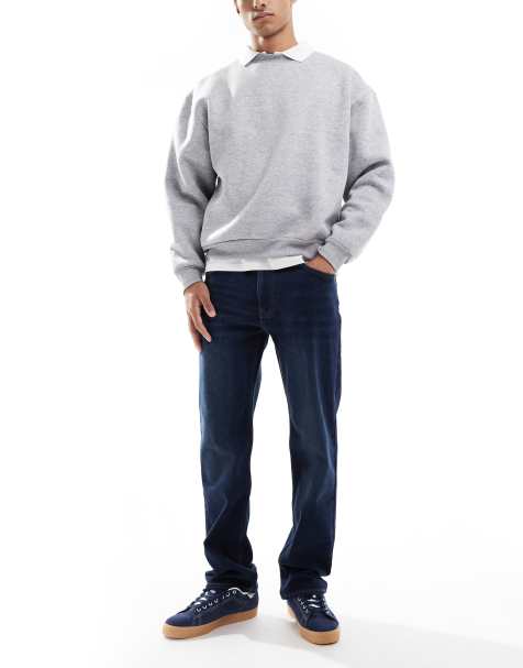 Hollister straight leg jean in blue wash - view 1