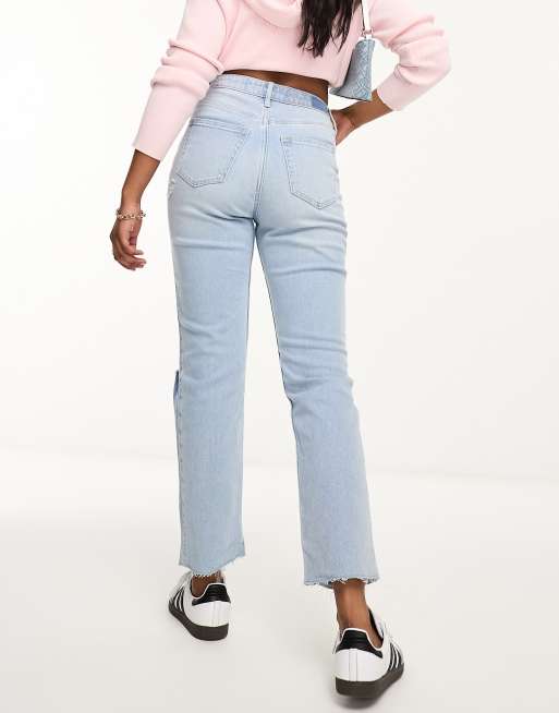 Hollister Boyfriend Patchwork Jeans In Light Wash Blue for Women