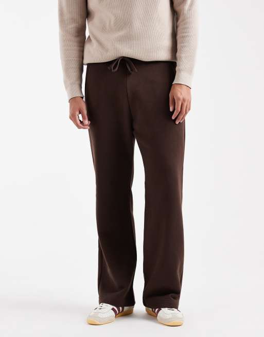 Hollister straight leg trackies in brown