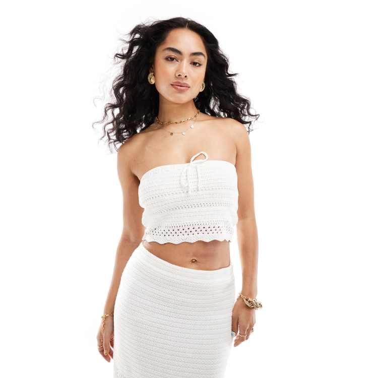 Hollister strapless crochet top in white ClassicfuncenterShops