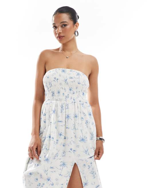 blue dress for baby girl Vacay Season Eyelet Strapless Mini Dress | Ready-To-Ship