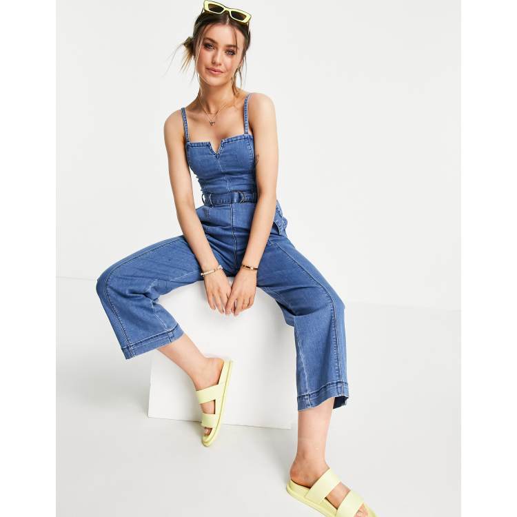 Crop wide leg deals jumpsuit hollister