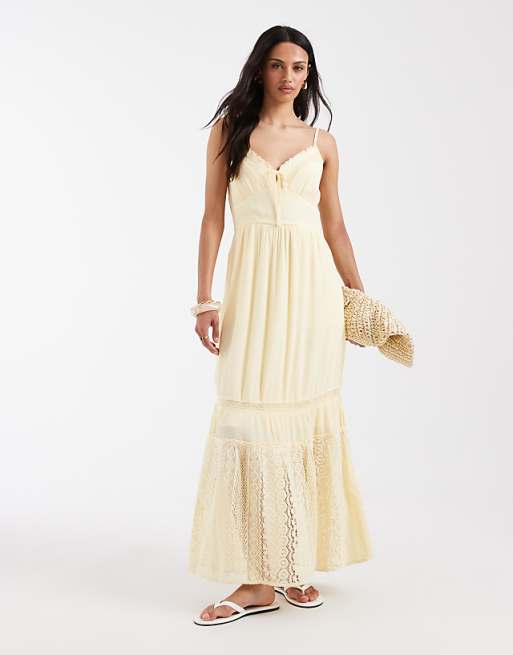 hollister prom dresses Smocked Maxi Maxi Dress Hollister Halterneck Maxi Dress With A Slit In White Designed with a flattering V Hollister Promo Hollister Prom Dresses