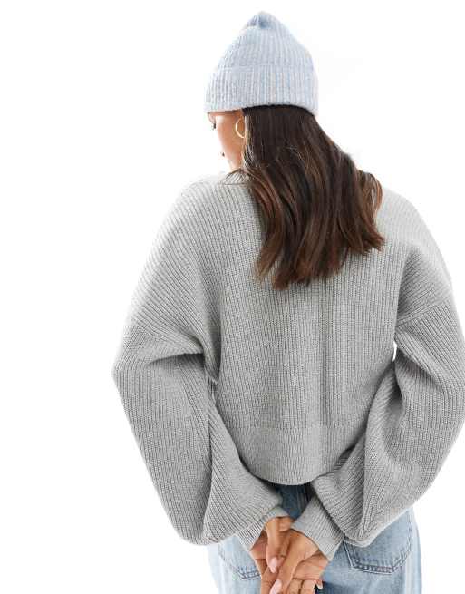 Hollister – Strickjacke in Grau ASOS