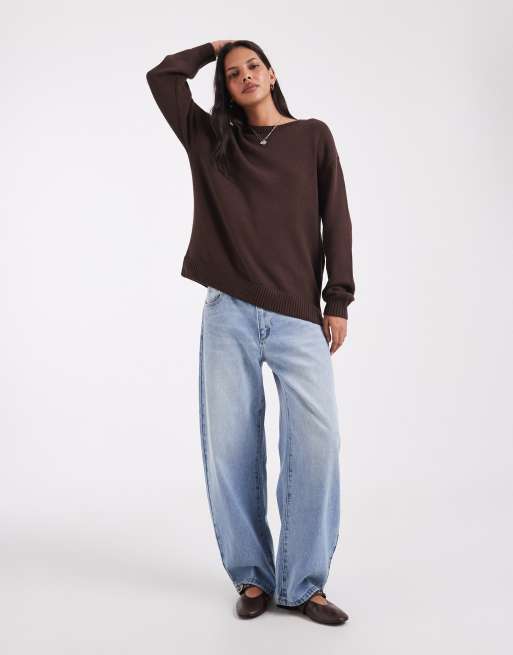 Hollister Strickpullover mit Rundhalsausschnitt in Braun, 2 von 4