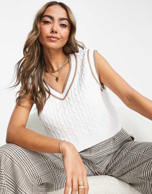 Hollister - Strikket sweater-top i cremefarve 