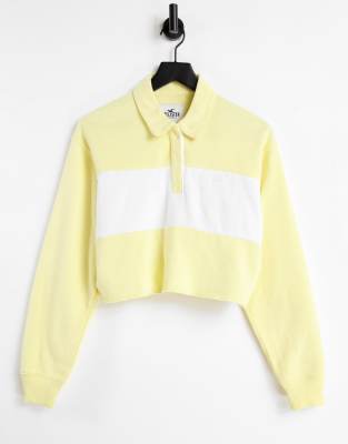 Hollister stripe polo in yellow