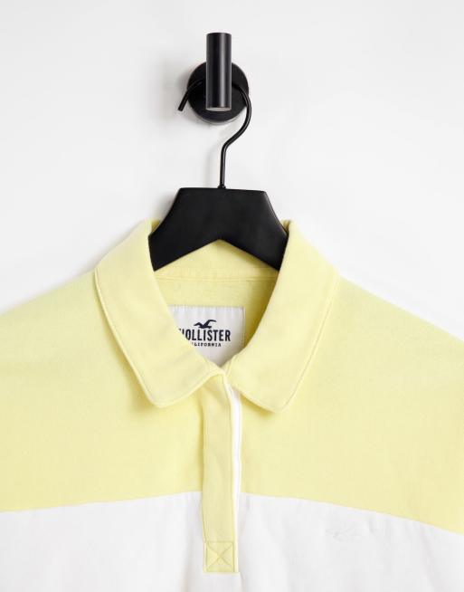 Yellow hollister polo shirt sales