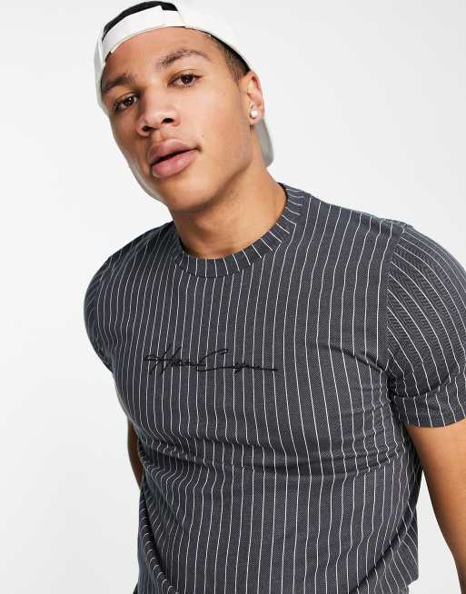 Hollister black and 2025 white striped shirt