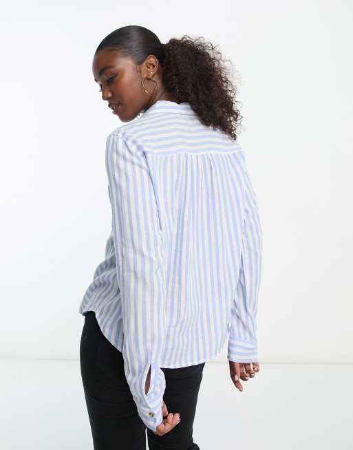 Hollister blue cheap striped shirt