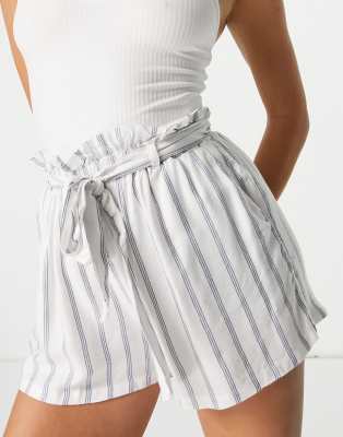 Striped tie waist shorts Outlet