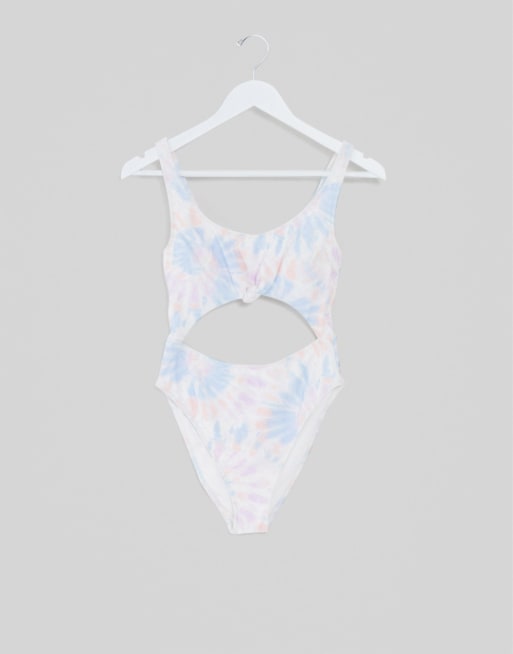 Hollister – Strój kąpielowy z wycięciem i nadrukiem tie dye