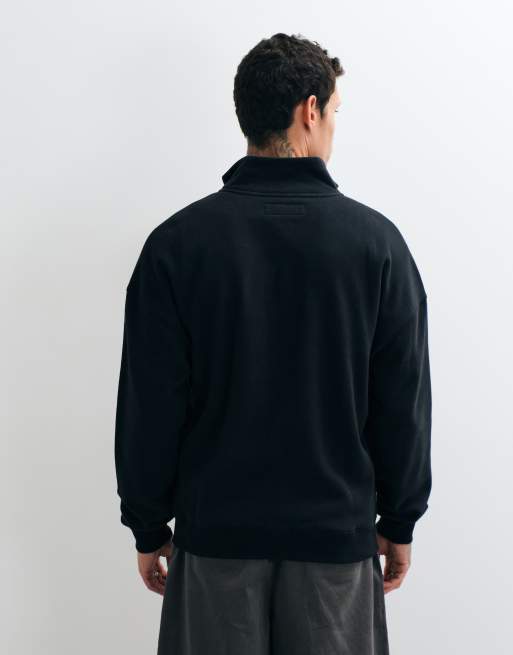 Hollister sudadera boxy con cremallera de 1/4 en negro, 5 de 5