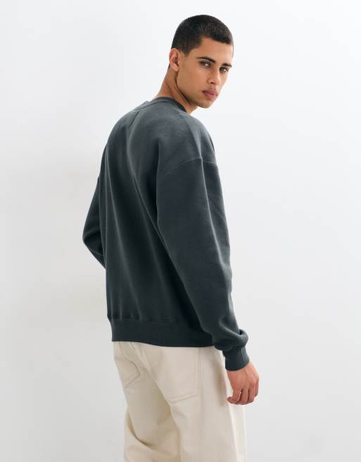 Hollister sudadera boxy con cuello redondo en verde oscuro, 3 de 5