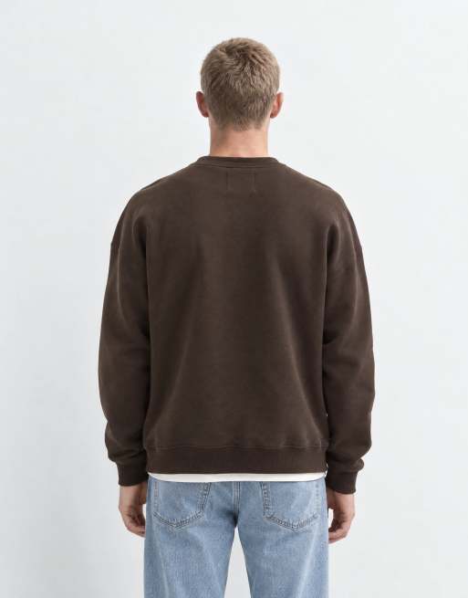Hollister sudadera boxy de cuello redondo en marrón, 6 de 10