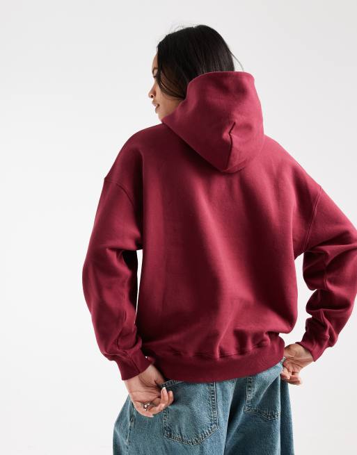 Hollister - sudadera con capucha extragrande con logo gráfico en berry, 4 de 4