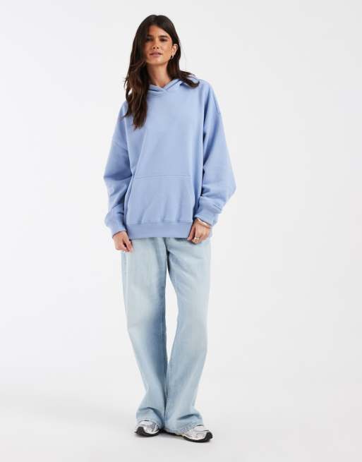 Hollister - sudadera con capucha extragrande en azul bebé, 2 de 4