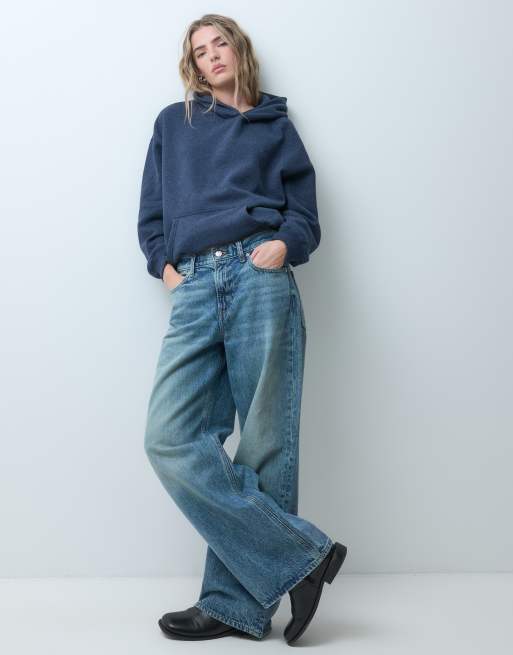 Hollister sudadera con capucha extragrande en azul marino, 2 de 5