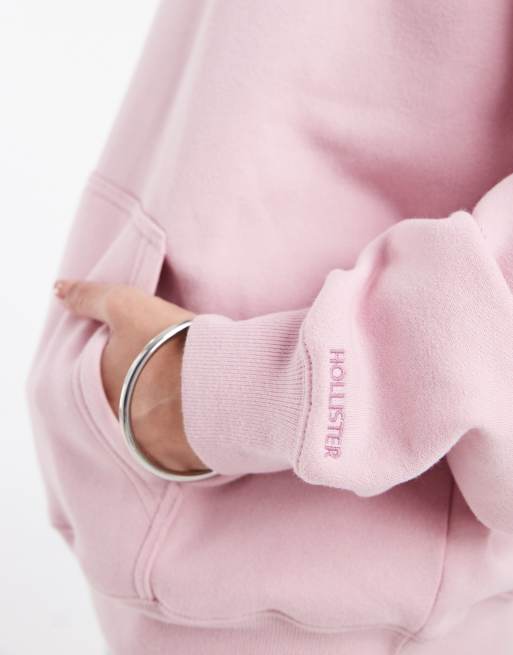 Hollister - sudadera con capucha extragrande en rosa bebé, 3 de 4