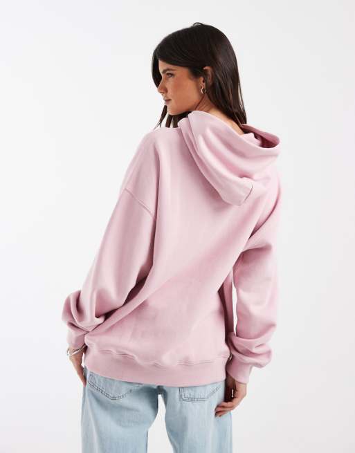 Hollister - sudadera con capucha extragrande en rosa bebé, 4 de 4