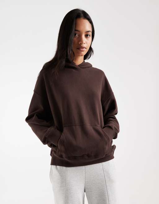 Hollister - sudadera con capucha extragrande marrón, 1 de 4