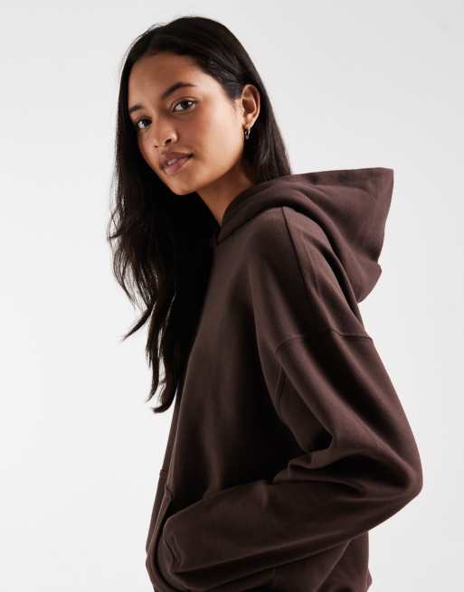 Hollister - sudadera con capucha extragrande marrón, 3 de 4