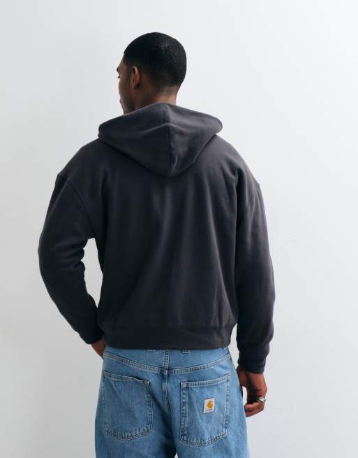 Hollister - Sudadera con capucha reversible con cremallera en cuadros negros, 5 de 5